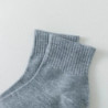 Chaussettes d'affaires mi-longues en coton noir, chaussettes décontractées monochromes, doux et chauds, automne et hiver, 4 pair