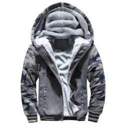 Veste épaisse de Camouflage à capuche pour homme, doudoune polaire à manches longues, décontractée, Streetwear, hiver