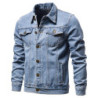 Vestes en jean vintage pour hommes, denim uni, mode moto, coupe slim, coton, décontracté, noir, bleu, automne 2024