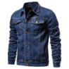 Vestes en jean vintage pour hommes, denim uni, mode moto, coupe slim, coton, décontracté, noir, bleu, automne 2024