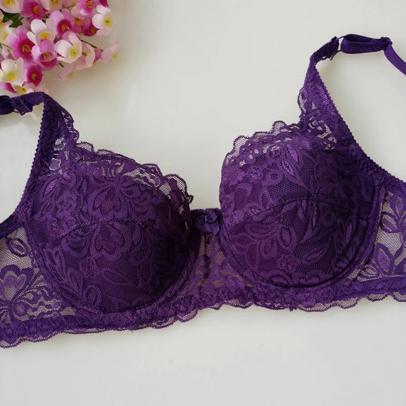 Soutiens-gorge en dentelle florale pour femmes, soutien-gorge push-up mince, sous-vêtements respirants, lingerie sexy, document 