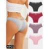 4 pièces slips en coton pour femmes Sexy femme caleçon élasticité confortable sous-vêtements culottes Lingerie S-XL solide docum