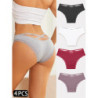 4 pièces slips en coton pour femmes Sexy femme caleçon élasticité confortable sous-vêtements culottes Lingerie S-XL solide docum