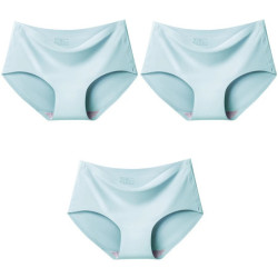 AOTOLK-Culotte sans couture grande taille pour femme, slip mi-audio, sous-vêtement respirant, soie glacée, entrejambe, lingerie 