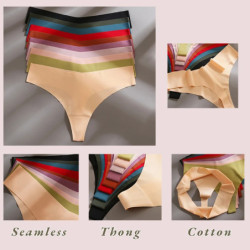 Lingerie sexy sans couture pour femmes, culotte femme, sous-vêtements pour femmes, string élastique, string secret, plus riche e