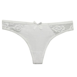 String en coton pour femme, sous-vêtement sexy en dentelle, culotte solide, lingerie taille basse, string, 5 pièces/ensemble