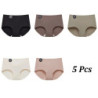 FINETOO 5 pièces sans couture Mulberry injUnderwear Ultral mince culotte pour femmes Sexy haute élastique Invisible slips doux L