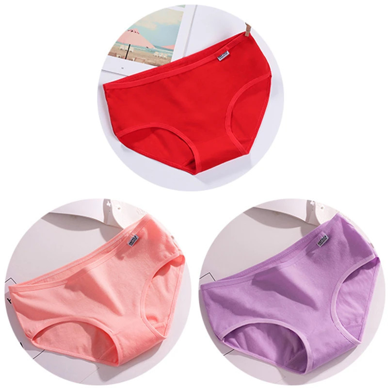 Sous-vêtements confortables en coton respirant pour femmes, culottes mi-audio, slips grande taille, documents bonbons, haute qua