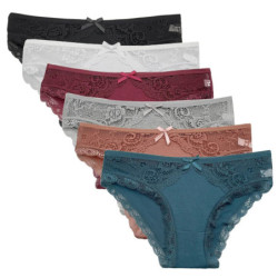 Culotte en dentelle taille basse pour femme, caleçon sexy, lingerie en coton, nouveauté, ensemble de 5 pièces