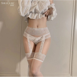 Porte-jarretelles en dentelle pour femmes, lingerie sexy, bas, 0D, bretelles en dentelle, chaussettes Internet, 1 pièce, rouge, 