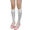 Lolita – chaussettes hautes en résille pour femmes, Style japonais, en dentelle rayée sur le genou, longues chaussettes à volant