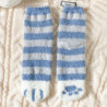 Chaussettes en velours à griffes de chat mignonnes pour femmes et enfants, tube moyen pour filles, chaussettes de sommeil épaiss