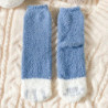 Chaussettes en velours à griffes de chat mignonnes pour femmes et enfants, tube moyen pour filles, chaussettes de sommeil épaiss