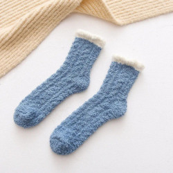 Chaussettes en velours à griffes de chat mignonnes pour femmes et enfants, tube moyen pour filles, chaussettes de sommeil épaiss