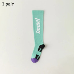 Chaussettes athlétiques hautes au genou pour femmes, tube à rayures, chaussettes de sport en plein air, idéales pour la course à