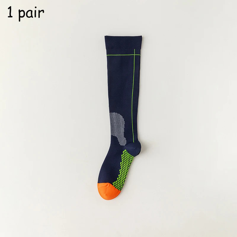 Chaussettes athlétiques hautes au genou pour femmes, tube à rayures, chaussettes de sport en plein air, idéales pour la course à