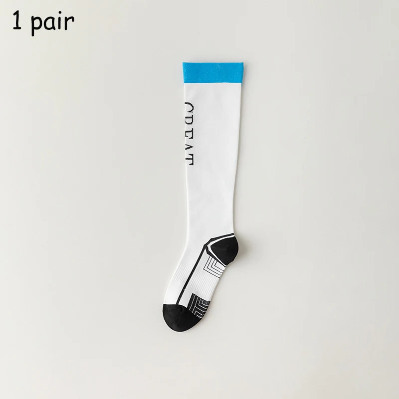 Chaussettes athlétiques hautes au genou pour femmes, tube à rayures, chaussettes de sport en plein air, idéales pour la course à