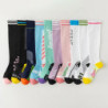 Chaussettes athlétiques hautes au genou pour femmes, tube à rayures, chaussettes de sport en plein air, idéales pour la course à