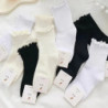 Chaussettes à volants en coton pour femmes, chaussettes Lolita mignonnes, chaussettes coréennes Kawaii, chaussettes de printemps