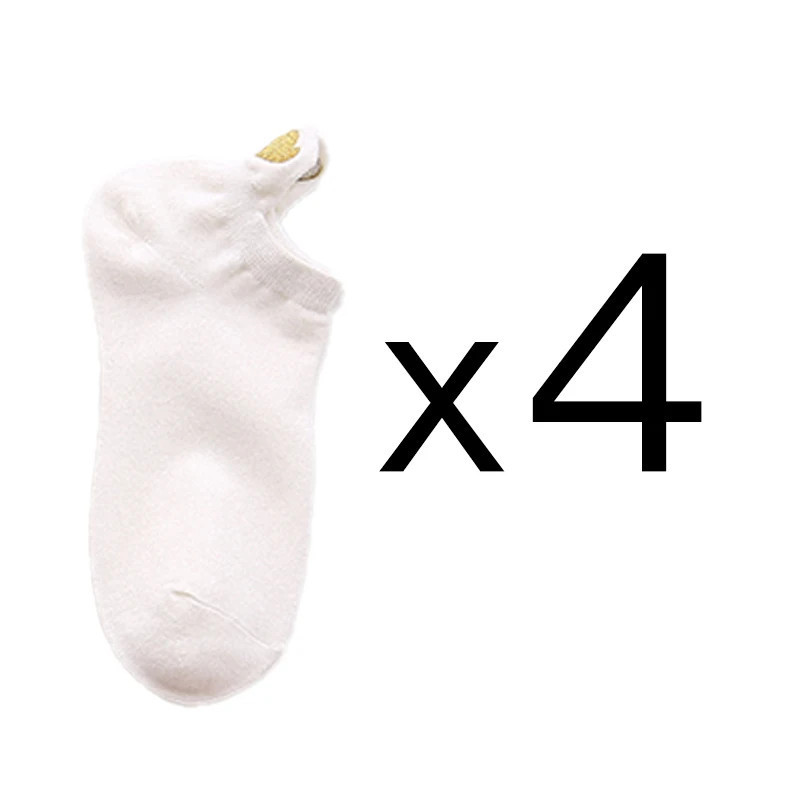 Lot de 4 paires de chaussettes en coton pour femmes, nouvelle collection printemps 2023, motifs brodés en forme de cœur, style d