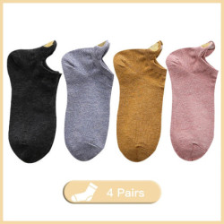 Lot de 4 paires de chaussettes en coton pour femmes, nouvelle collection printemps 2023, motifs brodés en forme de cœur, style d