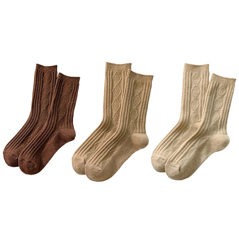 chaussettes femmes chaussettes chaudes d'hiver Lot de 3 paires de chaussettes en laine de cachemire pour femme, ensemble thermiq