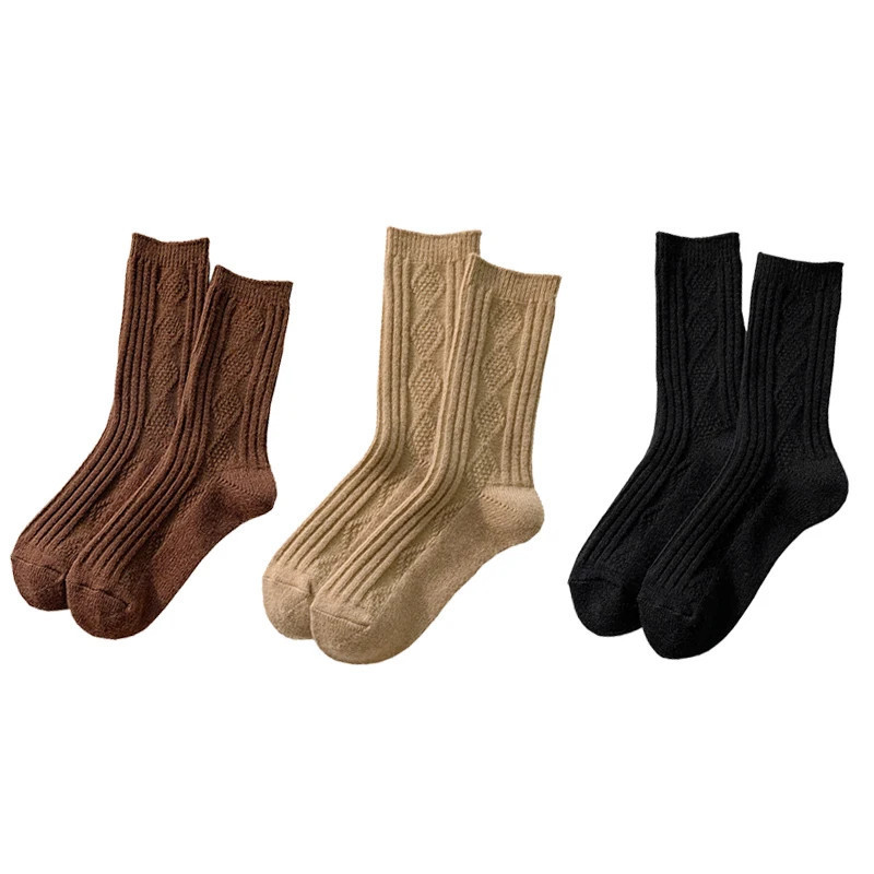 chaussettes femmes chaussettes chaudes d'hiver Lot de 3 paires de chaussettes en laine de cachemire pour femme, ensemble thermiq