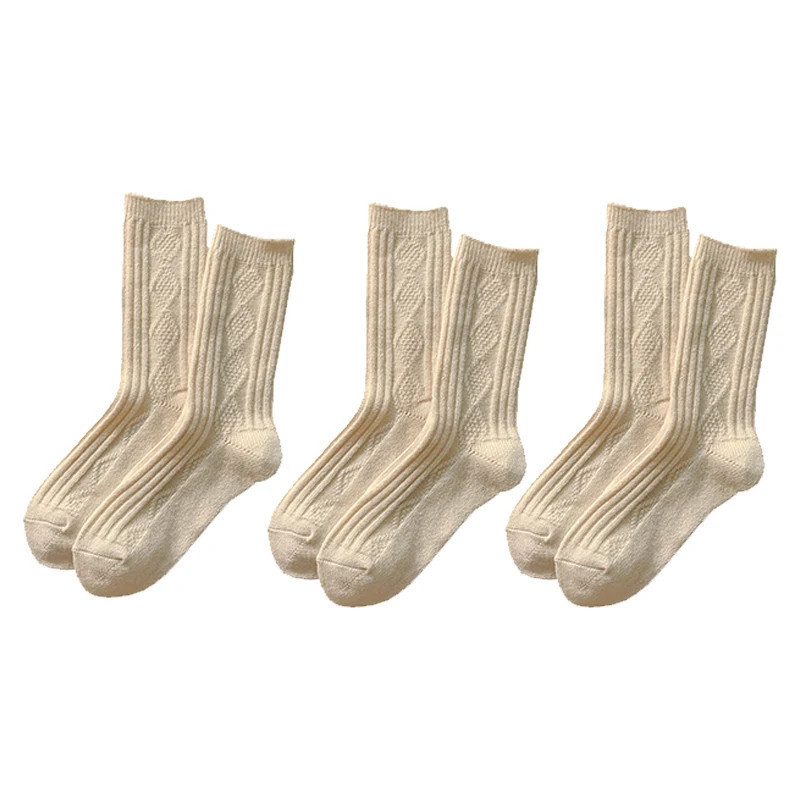 chaussettes femmes chaussettes chaudes d'hiver Lot de 3 paires de chaussettes en laine de cachemire pour femme, ensemble thermiq