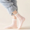 Chaussettes thermiques floues chaudes d'hiver pour femmes, chaussettes de couchage au sol de la maison, pantoufles de mode migno