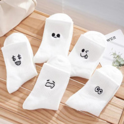 Chaussettes Rondes à Motif de Dessin Animé pour Femme et Fille, Mignonnes, Décontractées, Respirantes, à la Mode, Automne, 5/10 