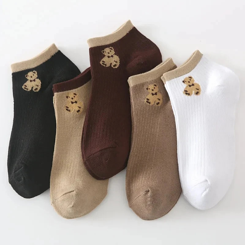 5 paires de chaussettes imprimées lettre chaussettes courtes sport confortables et respirantes chaussettes courtes pour femmes