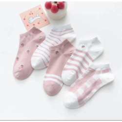 5 paires de chaussettes imprimées lettre chaussettes courtes sport confortables et respirantes chaussettes courtes pour femmes