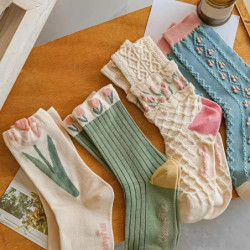 5 paires de chaussettes imprimées lettre chaussettes courtes sport confortables et respirantes chaussettes courtes pour femmes