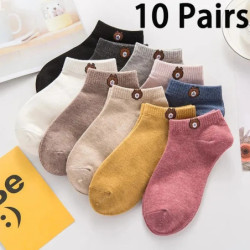 5 paires de chaussettes imprimées lettre chaussettes courtes sport confortables et respirantes chaussettes courtes pour femmes