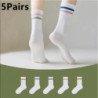 5 paires de chaussettes imprimées lettre chaussettes courtes sport confortables et respirantes chaussettes courtes pour femmes