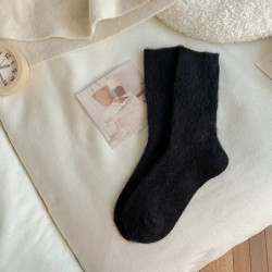 Chaussettes thermiques floues en cachemire pour femmes, chaussettes en laine chaudes, chaussettes d'hiver confortables, chausset