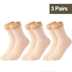 Chaussettes Thermiques Courtes en Laine de Cachemire pour Femme, Bottes de Neige en Velours, Épaisses, Chaudes, pour Hiver, 1/2/