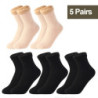 Chaussettes Thermiques Courtes en Laine de Cachemire pour Femme, Bottes de Neige en Velours, Épaisses, Chaudes, pour Hiver, 1/2/