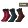 Chaussettes Thermiques Courtes en Laine de Cachemire pour Femme, Bottes de Neige en Velours, Épaisses, Chaudes, pour Hiver, 1/2/