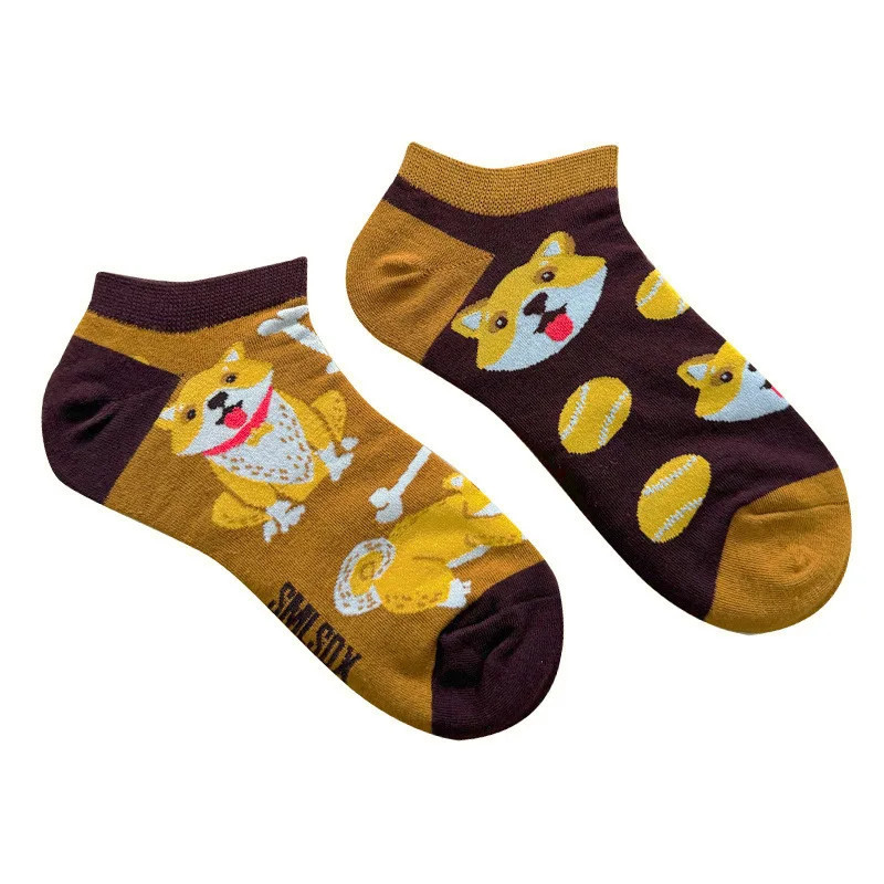 Chaussettes Courtes Colorées en Coton pour Homme et Femme, Animaux, Plantes, Tournesol, Décontracté, Rinçage, Cadeau d'Anniversa