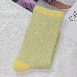 Chaussettes brillantes de style coréen pour femmes, chaussettes en soie argentée dorée, design de luxe, haute qualité, mode sexy