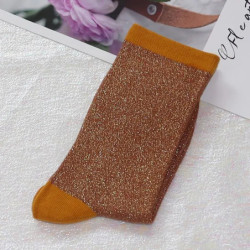 Chaussettes brillantes de style coréen pour femmes, chaussettes en soie argentée dorée, design de luxe, haute qualité, mode sexy