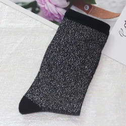 Chaussettes brillantes de style coréen pour femmes, chaussettes en soie argentée dorée, design de luxe, haute qualité, mode sexy