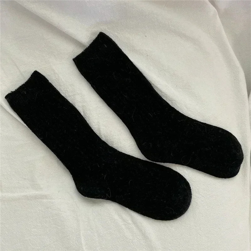 Chaussettes longues thermiques en laine cachemire pour femmes, vêtements d'intérieur pour dormir, chaussettes épaisses et chaude