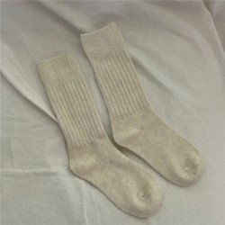 Chaussettes longues thermiques en laine cachemire pour femmes, vêtements d'intérieur pour dormir, chaussettes épaisses et chaude