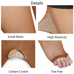 Bas résille en coton renforcé pour femmes, collants latins, sexy, Parker, entrejambe en maille, voir à travers les collants, sép