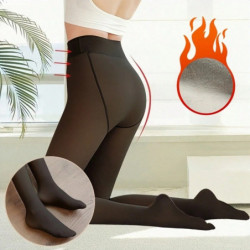 Collants doublés de sourire chaud pour femmes, collants thermiques, bas sexy, fausse laine, translucide, hiver, 300g