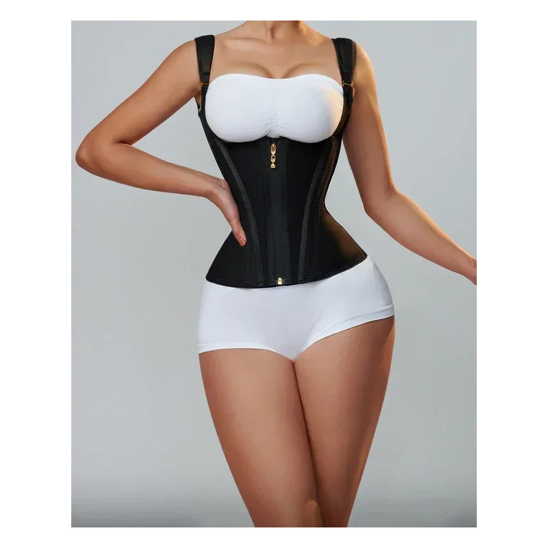 Fajas Colombianas-Corset Modelant le Corps pour Femme, Vêtement en saillie, Glace, Double Compression, Entraîneur de Taille, Fer