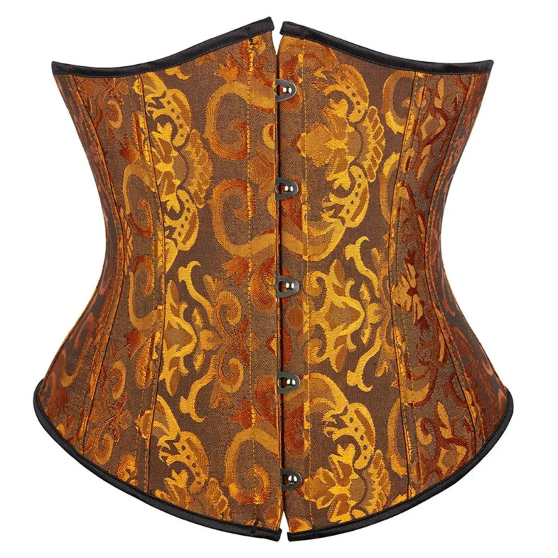 Corset Gothique à Fleurs pour Femme, Bustier Jacquard Sexy, Entraîneur de Taille, Costume de Carnaval, Grande Taille