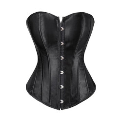 BurVogue-Bustier à lacets en satin noir pour femmes, corsets sexy, haut surbuste, ensembles de lingerie, serre-taille